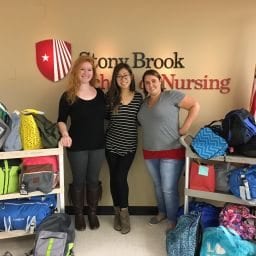 Stony Brook University Student Nurses Association donates duffle bags to EAC Network