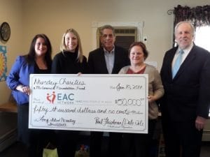 From left to right: Rachel Lugo, Division Director of of Family Support & Vocational Services; Kathryn Cannino, Program Director of the Long Island Parenting Institute; Paul Fleishman, Vice President of Public Affairs, Newsday; Dale Cole, Community Affairs Project Manager, Newsday; & Lance W. Elder, President & CEO, EAC Network.