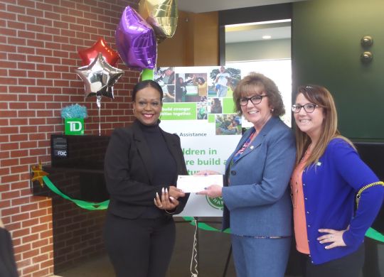 Picture (l-r): Demishia Owens, M.S., CASAC-T, Program Director, EAC Network; Kerry Bardson, Store Manager, TD Bank; Elizabeth Saccullo, Assistant Manager, TD Bank