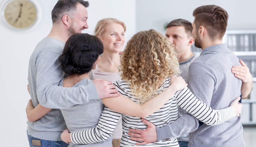 A substance abuse treatment group meeting